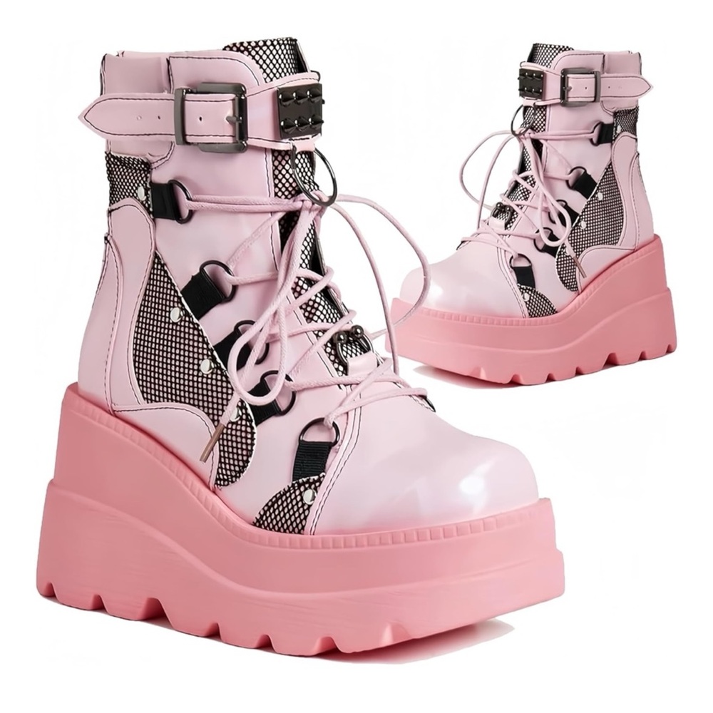 Pink Platform Boots Size 37 - Picture 3 of 5